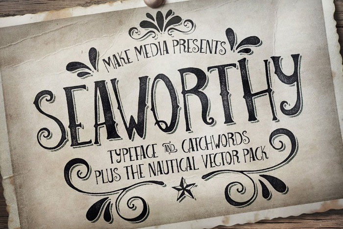 Seaworthy Nautical fonts to create cool sailing themed designs