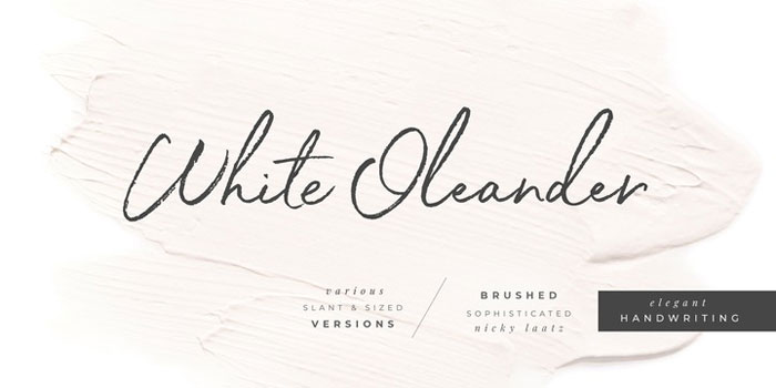 White-Oleander Try these pretty fonts for fun and sweet projects
