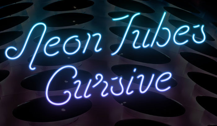 cursive-neon-tubes-700x406 Cool neon font examples you should have
