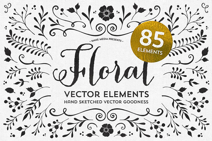 85-Hand-Sketched-Floral-Vector-700x467 Floral vector graphics you can download today to design with them