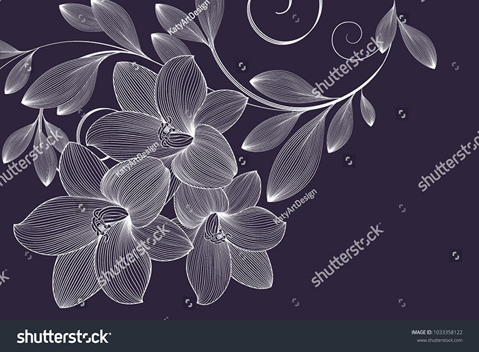 Abstract-hand-drawn-floral-pattern-with-lily-flower-A-lily-of-lines-700x514 Floral vector graphics you can download today to design with them