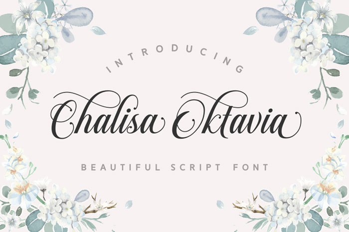 Chalisa-Oktavia Wedding fonts to create awesome print materials for the party