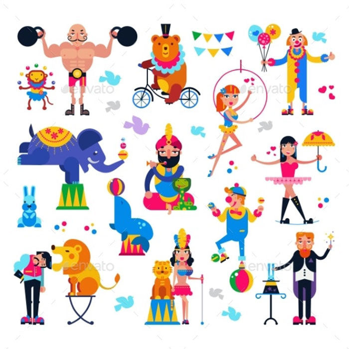 Circus-People-Vectors-700x700 Vector people designs you should download or your projects