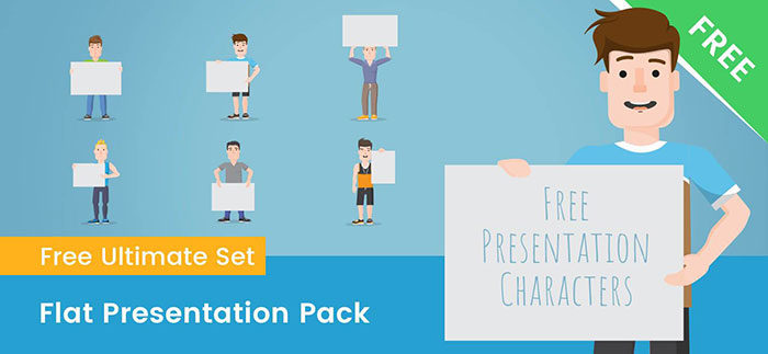 Flat-Characters-in-a-Presentation-700x323 Vector people designs you should download or your projects