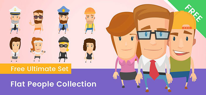Flat-People-Characters-Vector-Collection-700x323 Vector people designs you should download or your projects