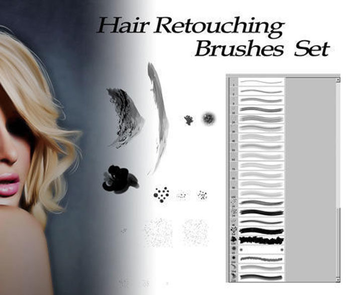 Hair-Retouching-Brushes-for-Photoshop-700x588 Photoshop hair brushes you can download (Free and premium options)