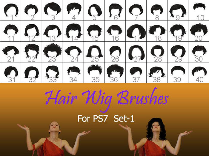 Hair-Wigs-Brushes-Set-For-artificial-hair-700x525 Photoshop hair brushes you can download (Free and premium options)