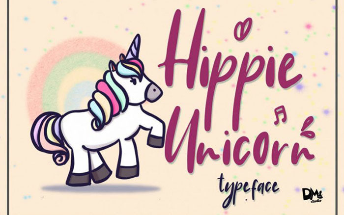Hippie-Unicorn-Script-Font-700x438 Check out these Hippie font examples (Free and Premium)