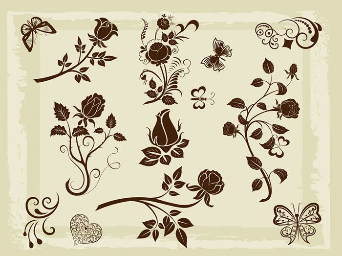 Nature-Element-Pack-700x523 Floral vector graphics you can download today to design with them