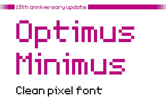 Optimus-minimus 29 Awesome Pixel Fonts For Designers