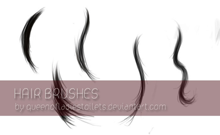 Painted-Hair-Brushes-A-simple-but-useful-collection-700x432 Photoshop hair brushes you can download: Free and premium options