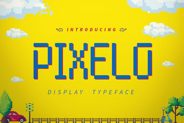 Pixelo Ever thought about using a pixel font? Check out these cool ones