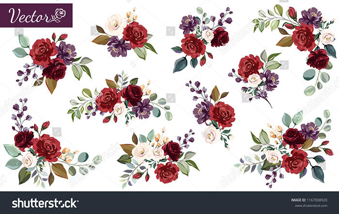 Set-of-floral-branches-A-floral-paradise-700x441 Floral vector graphics you can download today to design with them