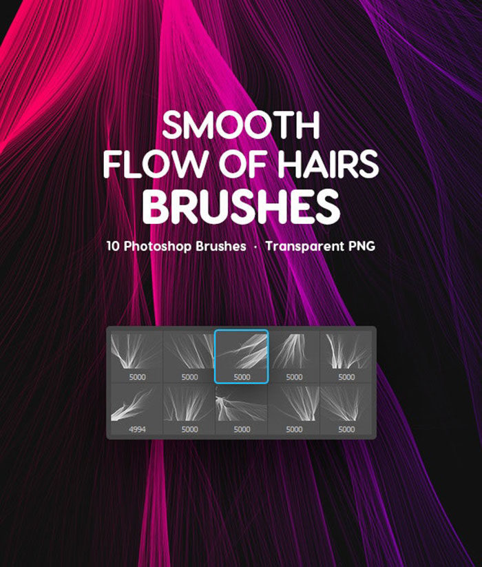 Smooth-Flow-of-Hair-Photoshop-Brushes-700x823 Photoshop hair brushes you can download: Free and premium options
