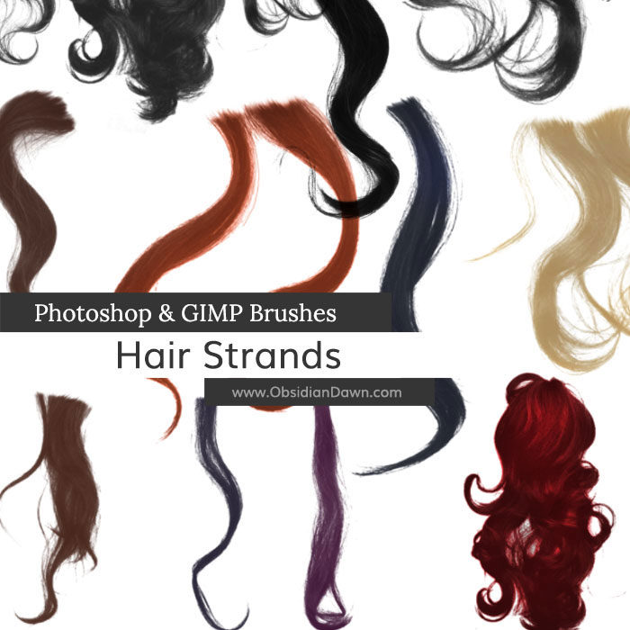 Wavy-Hair-Strands-Photoshop-and-GIMP-Brushes-700x700 Photoshop hair brushes you can download: Free and premium options