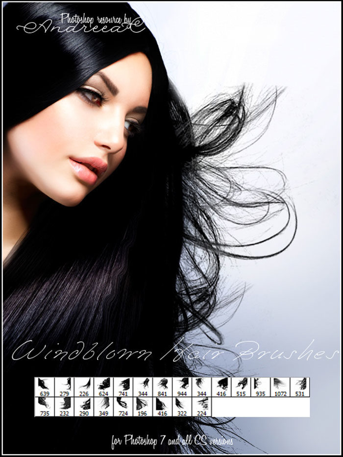 Windblown-Hair-Brushes-Generate-movement-700x933 Photoshop hair brushes you can download: Free and premium options