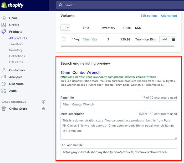 shopify-product-seo-options-700x620 BigCommerce vs Shopify: Which one is better at what