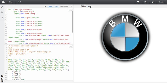 BMW Impressive CSS logo examples you should check out