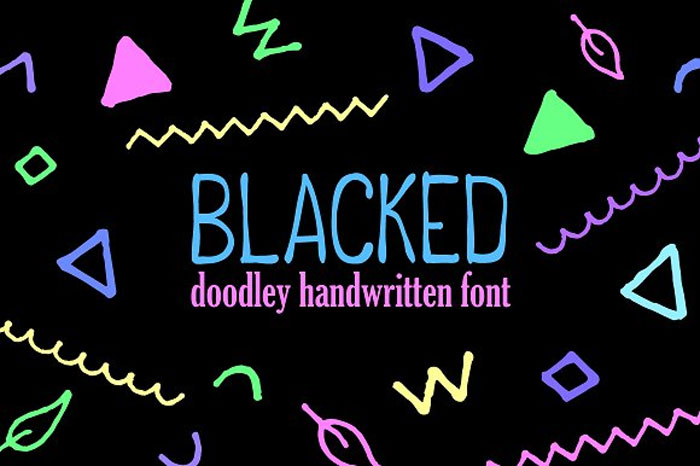 Blacked 25 Doodle Fonts To Use in Fun Designs