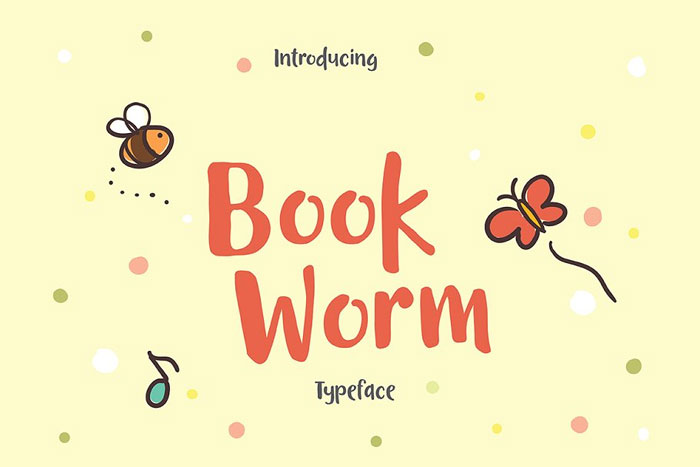 Book-worm 25 Doodle Fonts To Use in Fun Designs