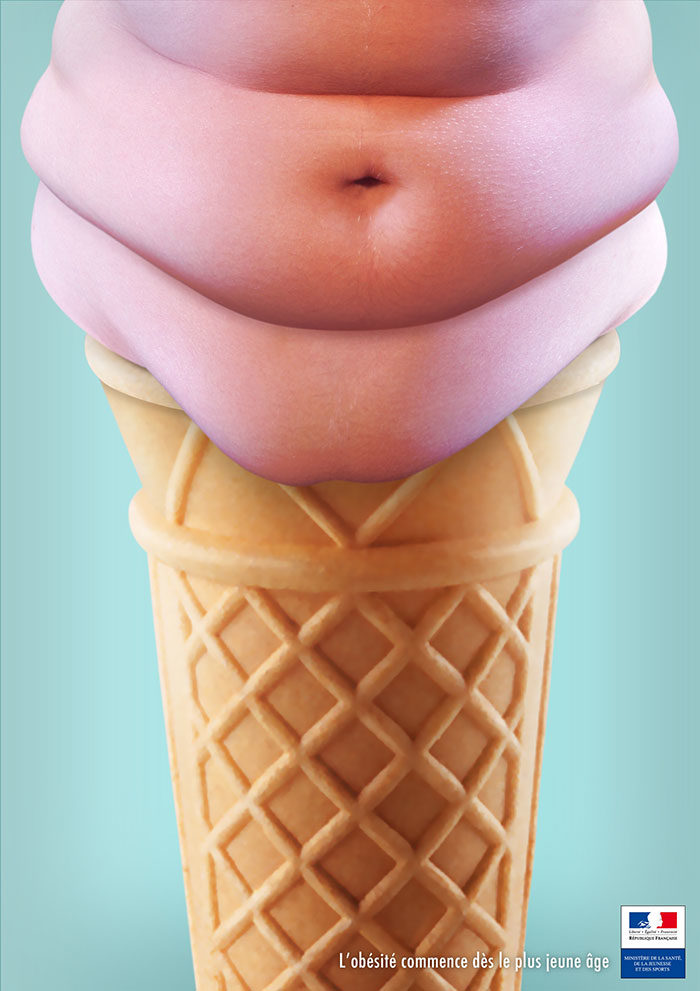 French-Ministry-of-Health-Children-Obesity-700x991 The best print ads that you will see today (55 examples)