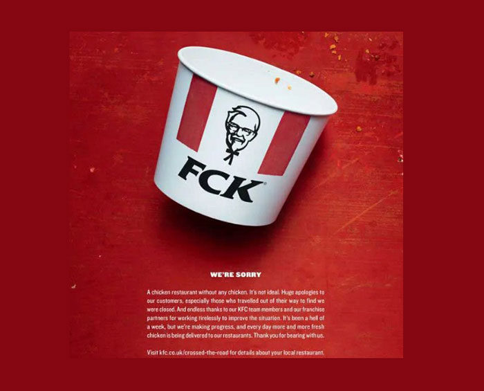 Kentucky-Fried-ChickenFCK-700x565 The best print ads that you will see today (55 examples)
