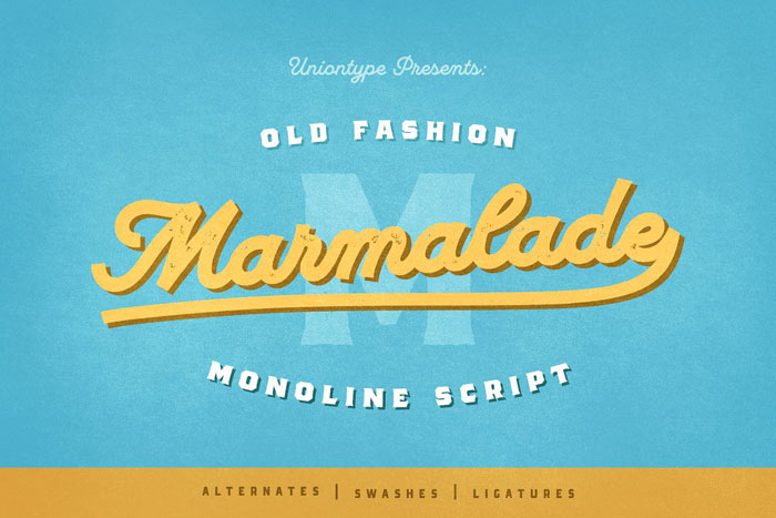 Marmalade Baseball font examples that you can download for your project
