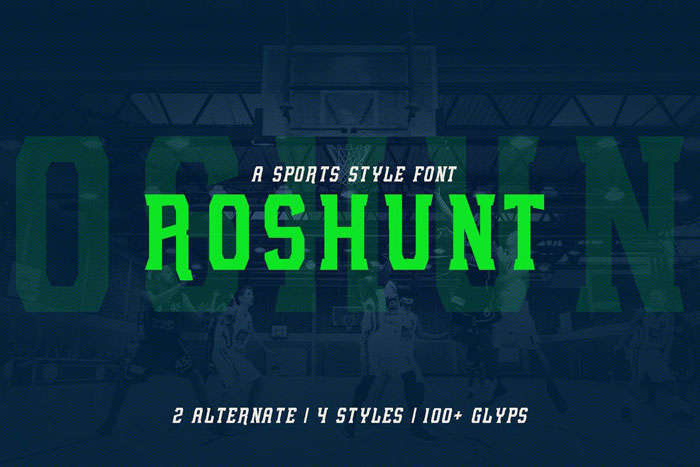 Roshunt Baseball font examples that you can download for your project