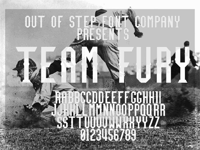 Team-Fury Baseball font examples that you can download for your project