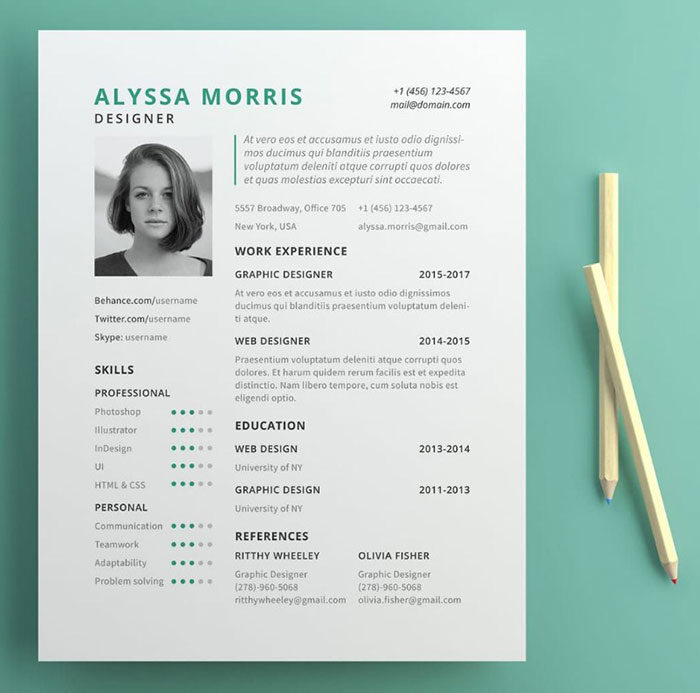 clean-resume-700x693 Illustrator resume: How good resumes look (Templates included)