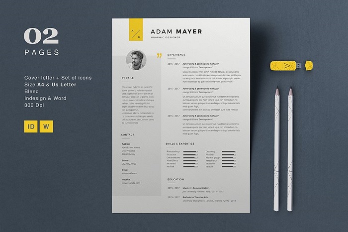 s1-395 Minimalist resume template examples you could download