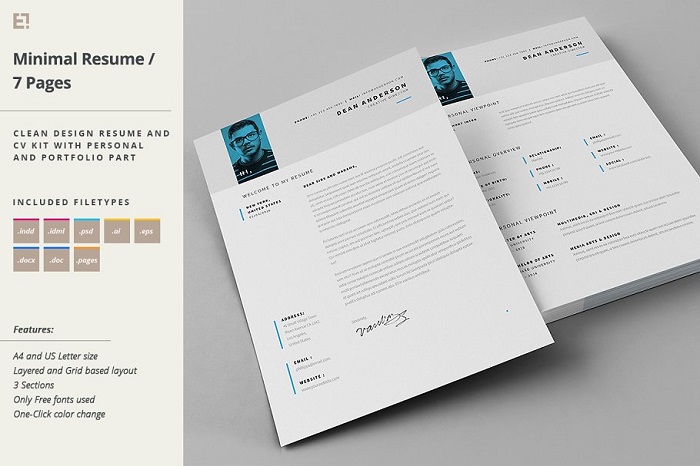s1-396 Minimalist resume template examples you could download
