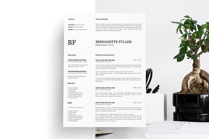 s1-400 Minimalist resume template examples you could download