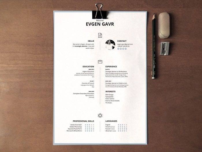 s1-405 Minimalist resume template examples you could download