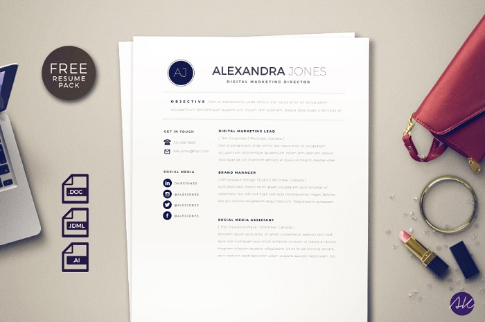 s1-412 Minimalist resume template examples you could download