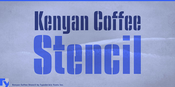Kenyan-Coffee-Stencil-Font-–-Free-700x350 Industrial fonts that you can use for thematic designs
