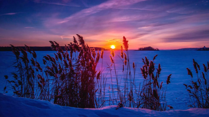 Sunset-Snow-Grass-700x394 Landscape wallpaper examples for your desktop background