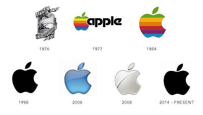 apple-700x397 The spectacular logo evolution of famous brands