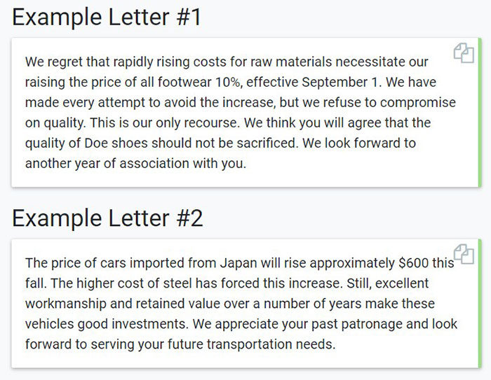 example-700x543 Price increase letter: How to raise your client's rates with one