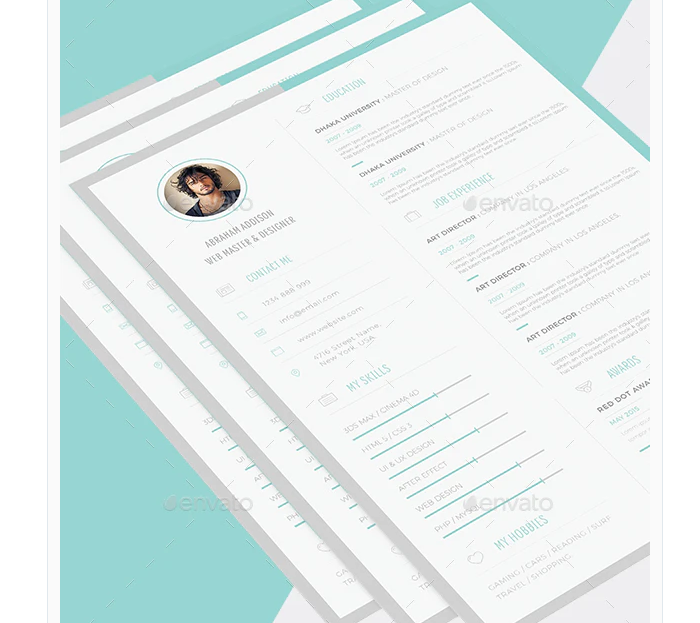 s2-4 Minimalist resume template examples you could download