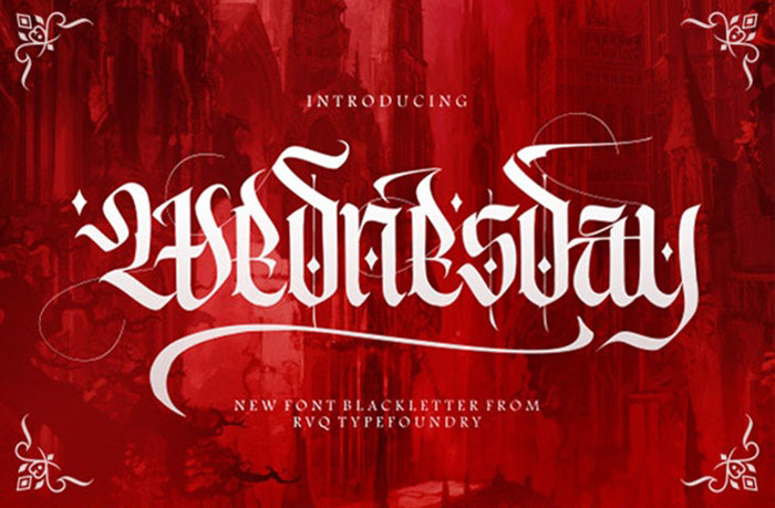 wednesday Fantasy font options to download with a click to your computer