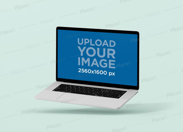 Minimalistic-Mockup-of-a-Floating-MacBook-Pro Free Macbook mockup examples to download now