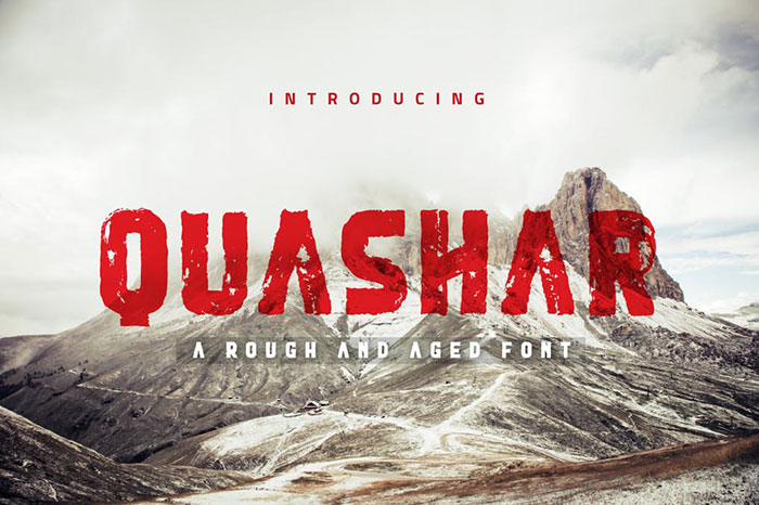 Quashar Adventure font examples for those outdoorsy projects
