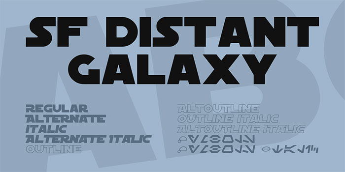 SF-Distant-Galaxy Star Wars Font Examples to Create Designs from A Galaxy Far, Far Away