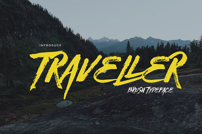 traveller Adventure font examples for those outdoorsy projects