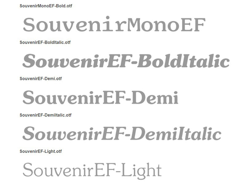 souvenir Futura font pairing options to use in your designs