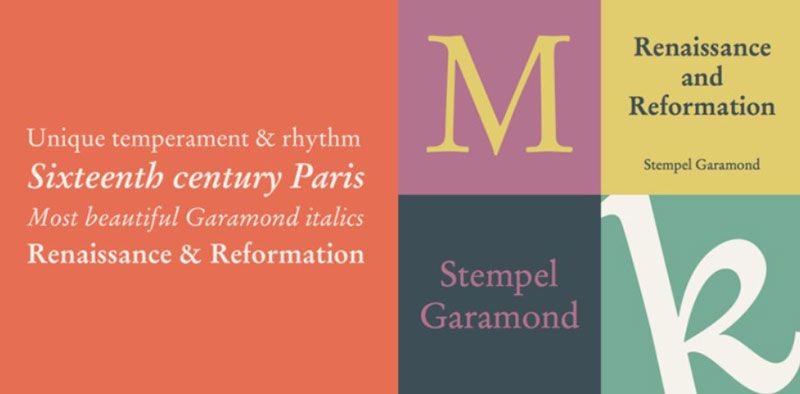 Stempel-Garamond Fonts similar to Garamond. The alternative typefaces