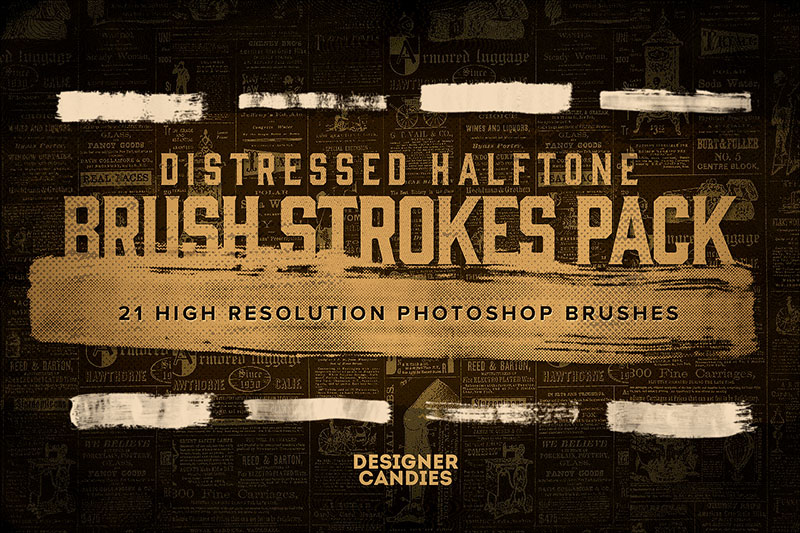 21-Distressed-Halftone-Brush-Strokes-–-A-handmade-work Awesome distressed Photoshop brushes you must have