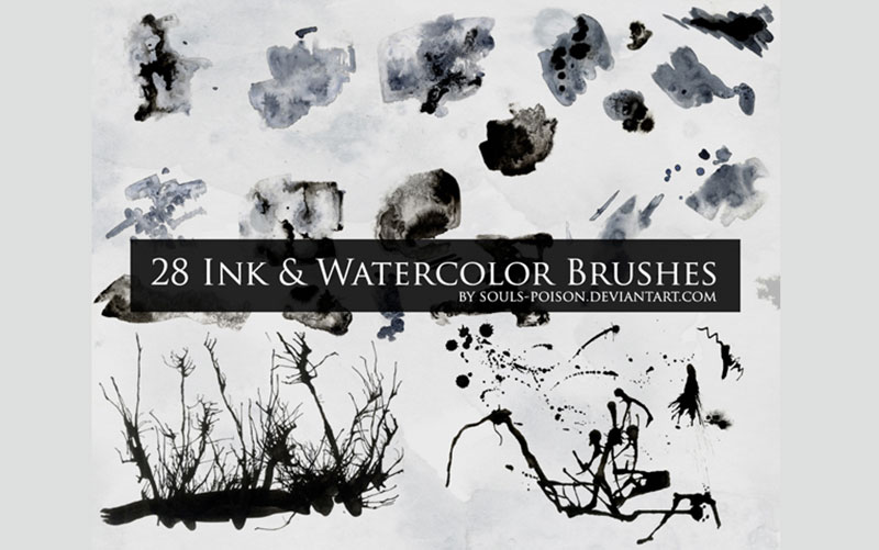 28-Ink-and-Watercolor-Brushes-Perfectly-diluted-ink Awesome Photoshop ink brushes you should start using