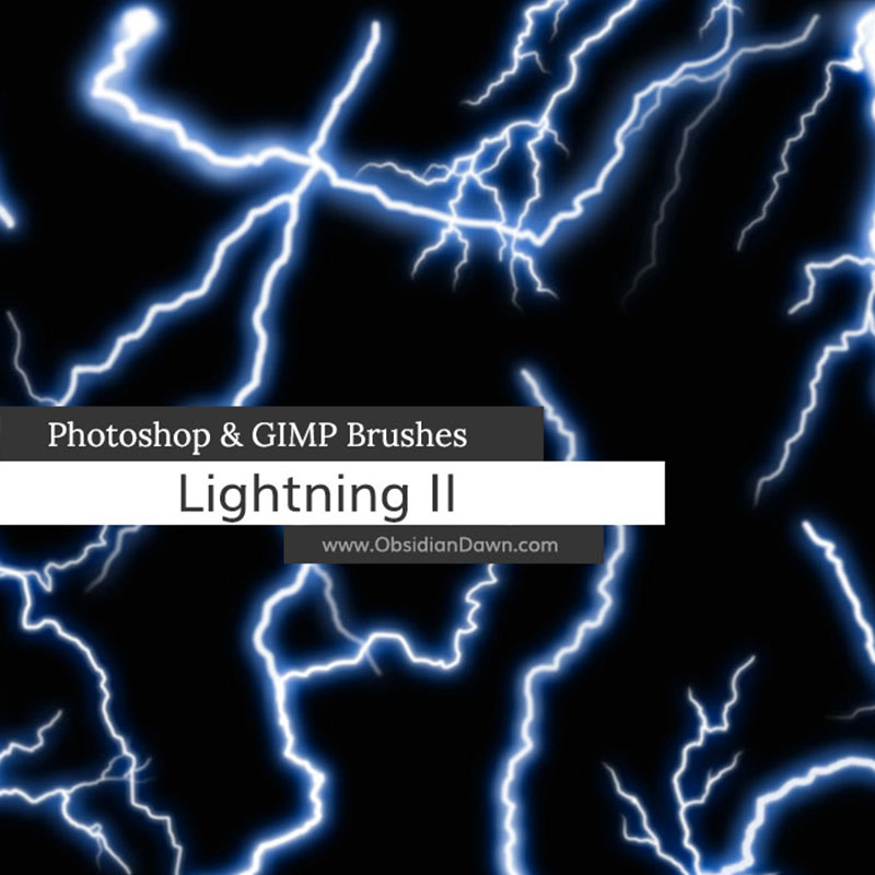 Lightning-II-Photoshop-and-GIMP-Brushes Lightning Photoshop brushes that you could use in your projects